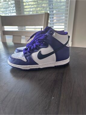 Nike Dunk High Purple/White Colorblock High Top Lace Up US 4.5Y DH9753-100